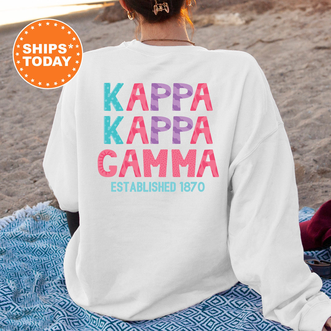 Kappa Kappa Gamma Papercut Sorority Sweatshirt | KAPPA Fun Letters Sweatshirt | Big Little Sorority Reveal | Sorority Gift | Greek Apparel