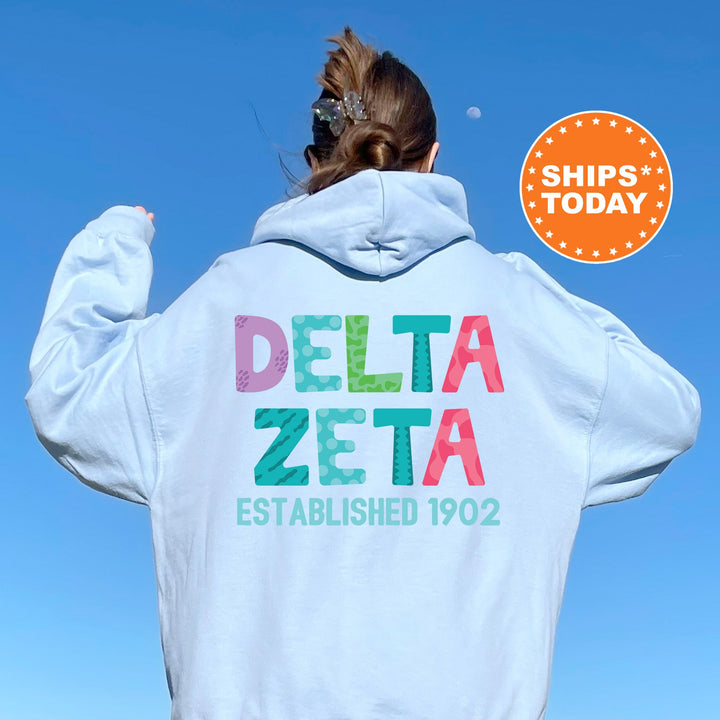Delta Zeta Papercut Sorority Sweatshirt | Dee Zee Fun Letters Sweatshirt | Big Little Sorority Reveal | Sorority Gift | Custom Greek Apparel