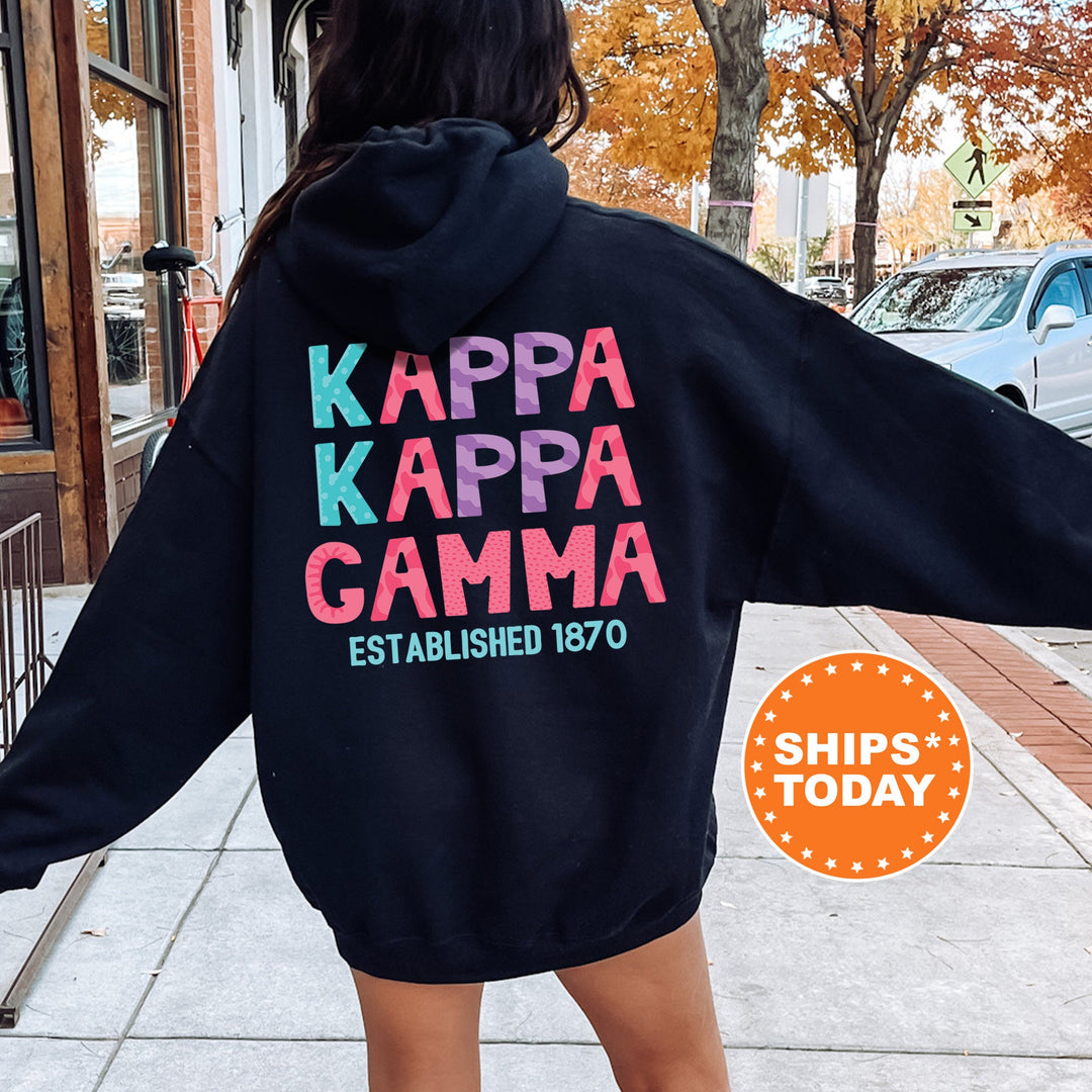 Kappa Kappa Gamma Papercut Sorority Sweatshirt | KAPPA Fun Letters Sweatshirt | Big Little Sorority Reveal | Sorority Gift | Greek Apparel