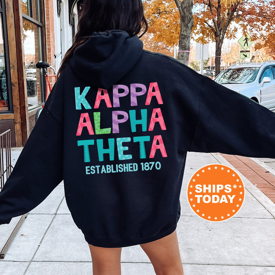 Kappa Alpha Theta Papercut Sorority Sweatshirt | THETA Fun Letters Sweatshirt | Big Little Sorority Reveal | Sorority Gift | Greek Apparel