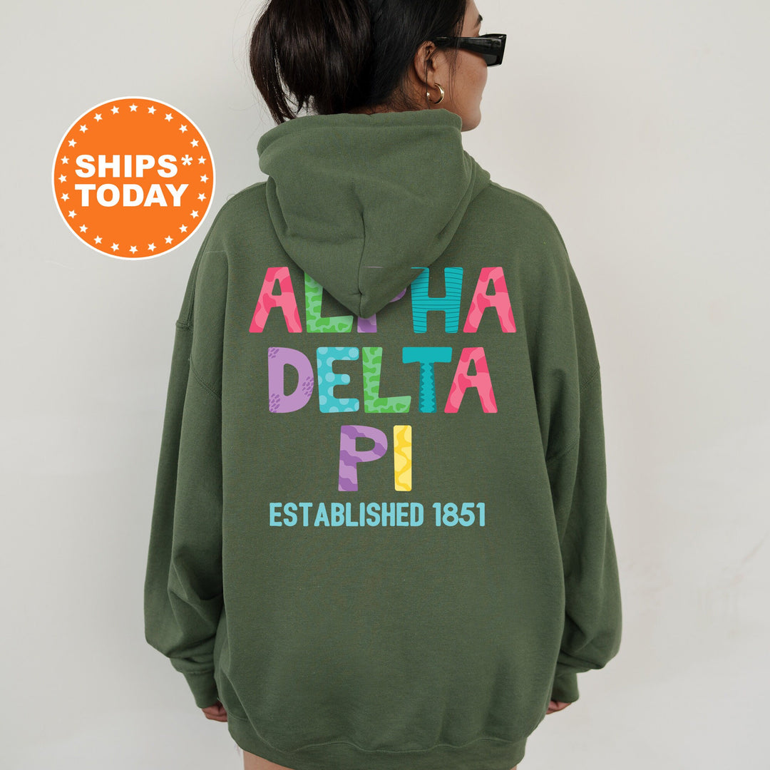 Alpha Delta Pi Papercut Sorority Sweatshirt | ADPI Fun Letters Sweatshirt | Big Little Sorority Reveal | Sorority Gifts | Greek Apparel