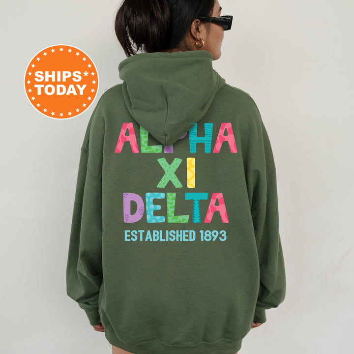 Alpha Xi Delta Papercut Sorority Sweatshirt | AXID Fun Letters Sweatshirt | Big Little Sorority Reveal | Sorority Gifts | Greek Apparel