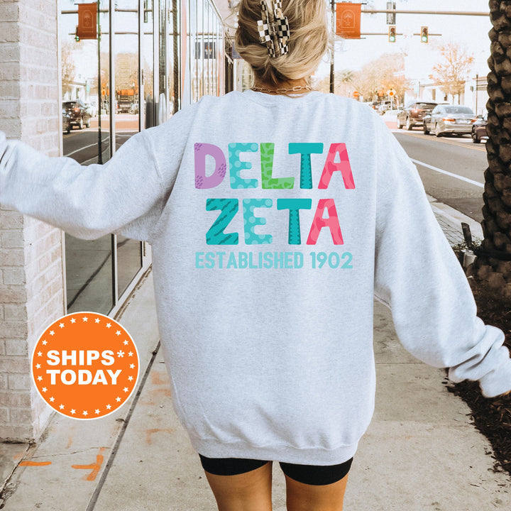 Delta Zeta Papercut Sorority Sweatshirt | Dee Zee Fun Letters Sweatshirt | Big Little Sorority Reveal | Sorority Gift | Custom Greek Apparel