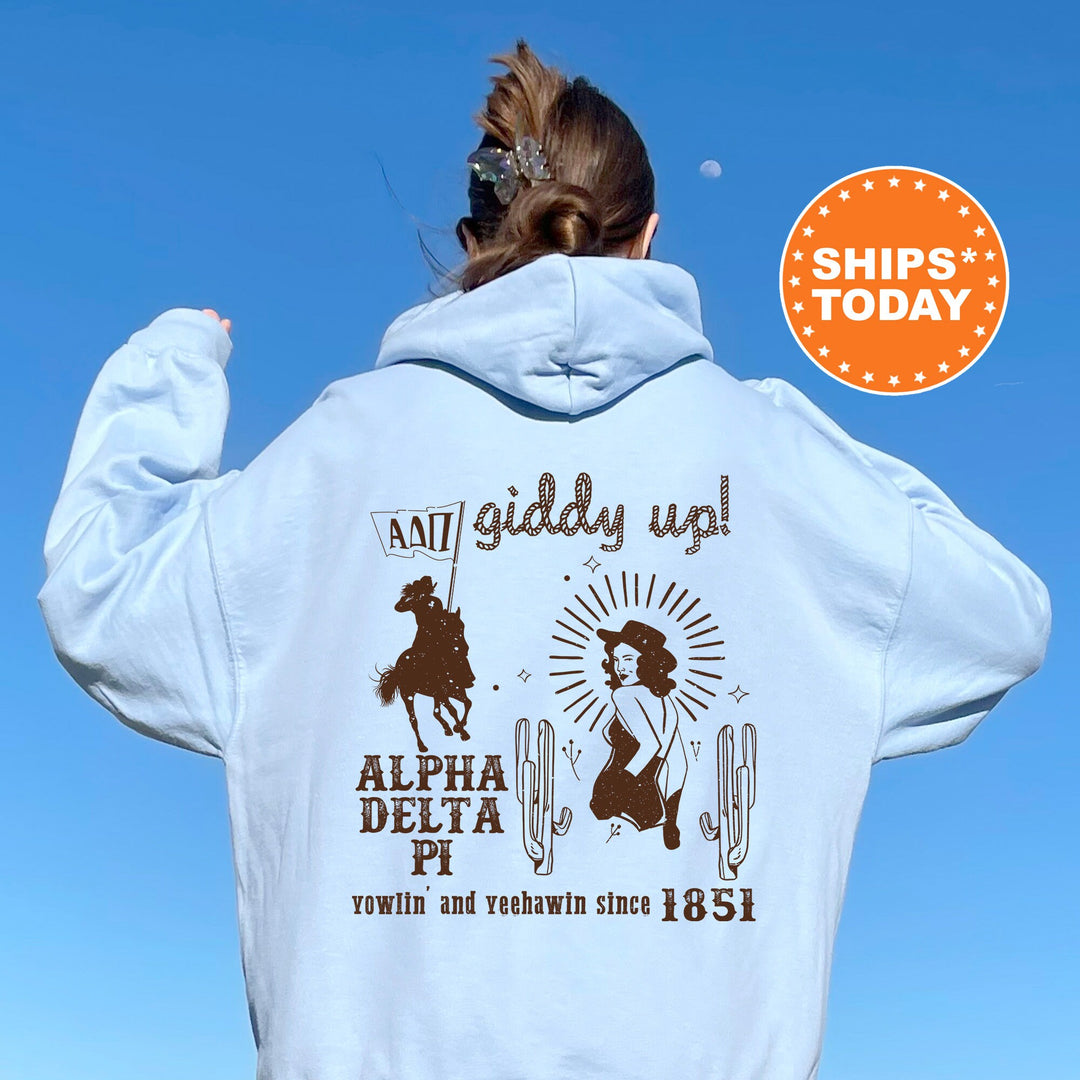 Alpha Delta Pi Rustic Rodeo Sorority Sweatshirt | ADPI Sorority Merch | Big Little Gift | Western Crewneck | Cowgirl Sweatshirt