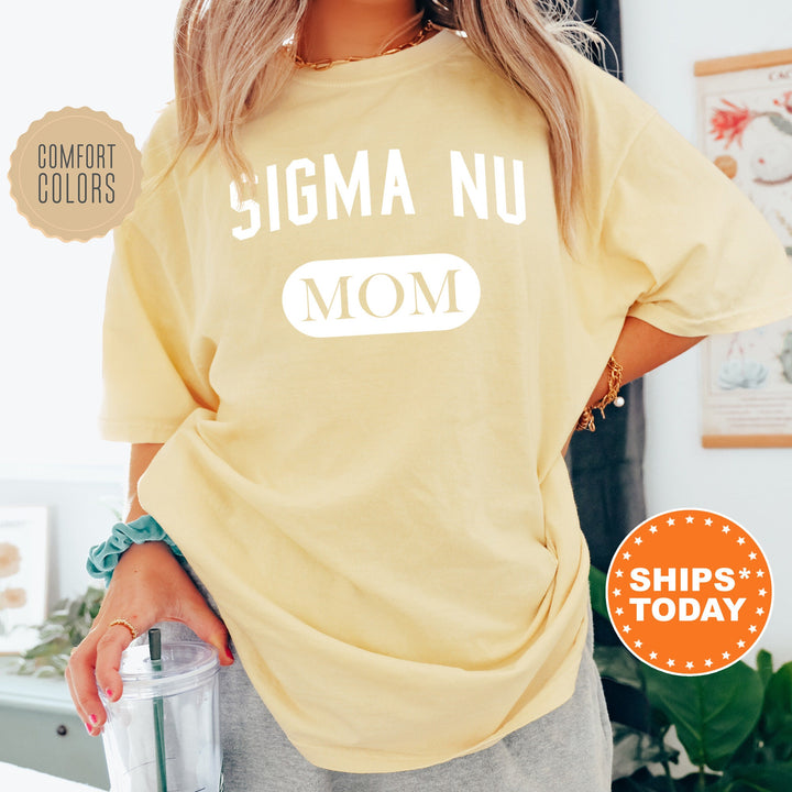 Sigma Nu Athletic Mom Fraternity T-Shirt | Sigma Nu Mom Shirt | Fraternity Mom Comfort Colors Tee | Mother's Day Gift | Gift For Mom _ 6874g