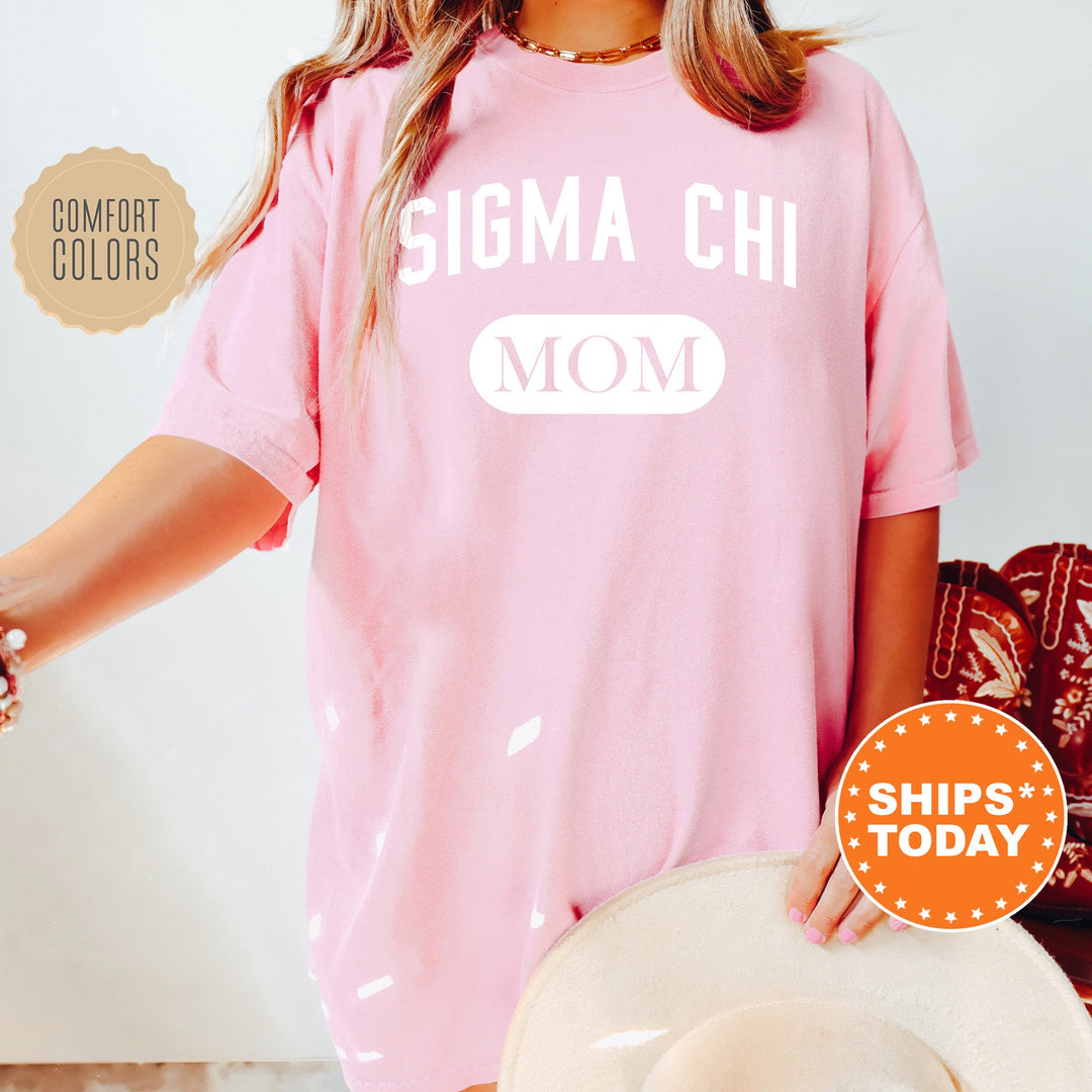 Sigma Chi Athletic Mom Fraternity T-Shirt | Sigma Chi Mom Shirt | Fraternity Mom Comfort Colors Tee | Mother's Day Gift For Mom _ 6873g