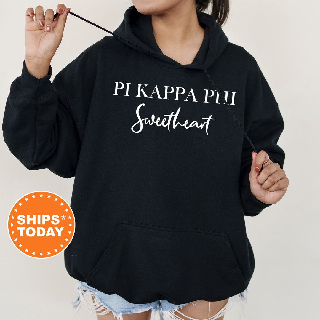 Pi Kappa Phi Cursive Sweetheart Fraternity Sweatshirt | Pi Kapp Sweetheart Sweatshirt | Fraternity Hoodie | Gift For Girlfriend