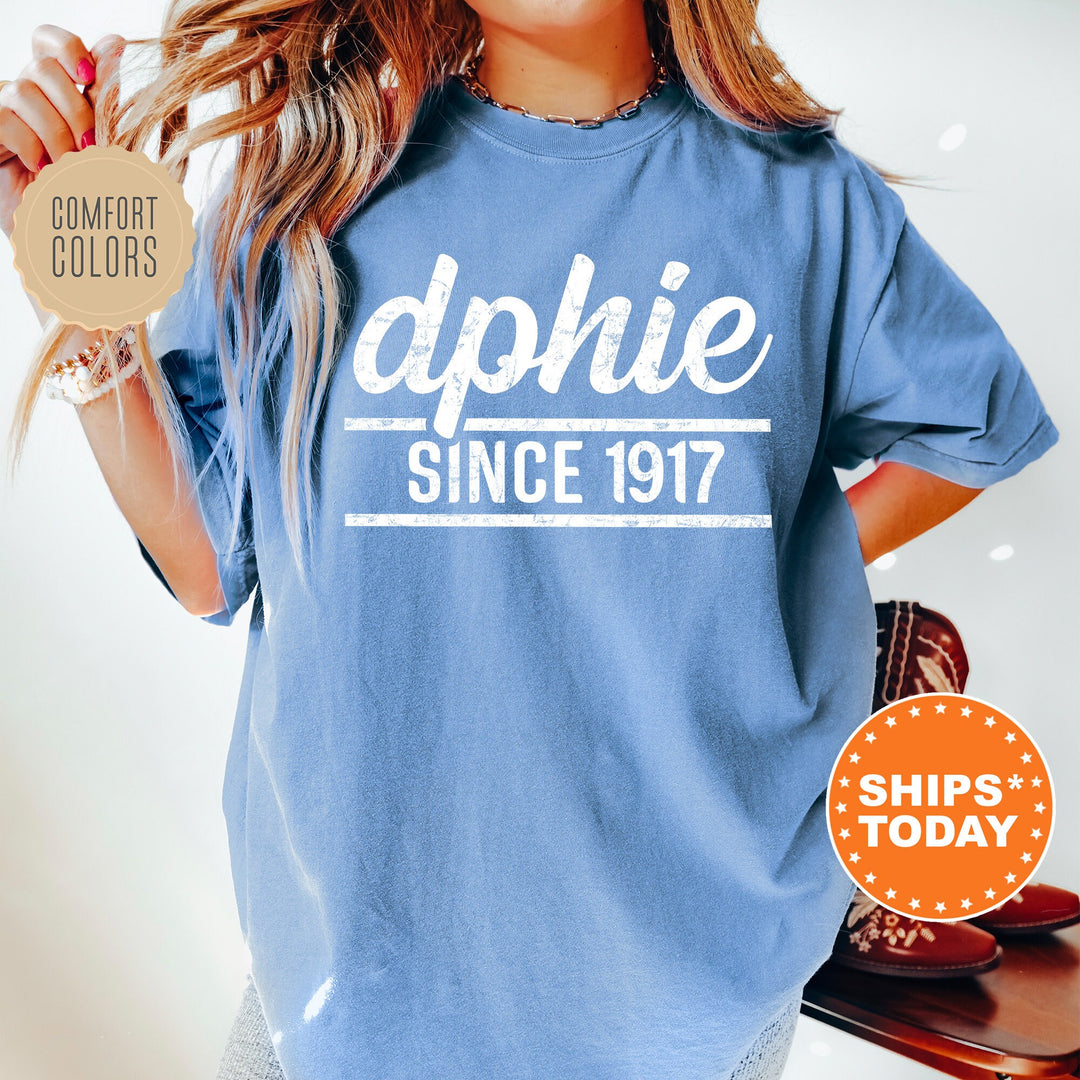 Delta Phi Epsilon Faded Traditional Sorority T-Shirt DPHIE