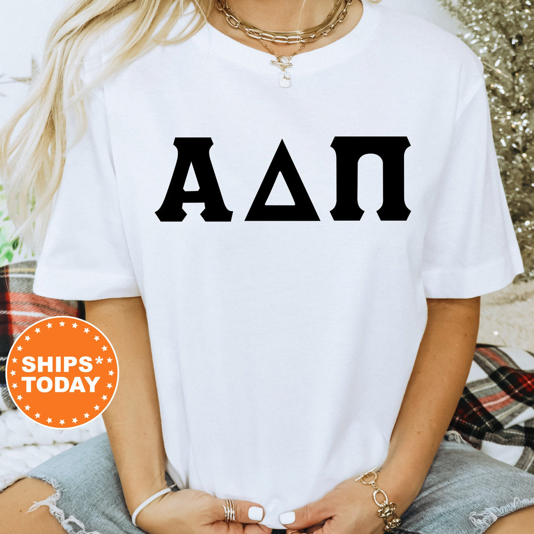 Alpha Delta Pi Super Simple Sorority T-Shirt | ADPI Sorority Letters | Greek Letters Shirt | Big Little Gift | Comfort Colors Shirt _ 5638g