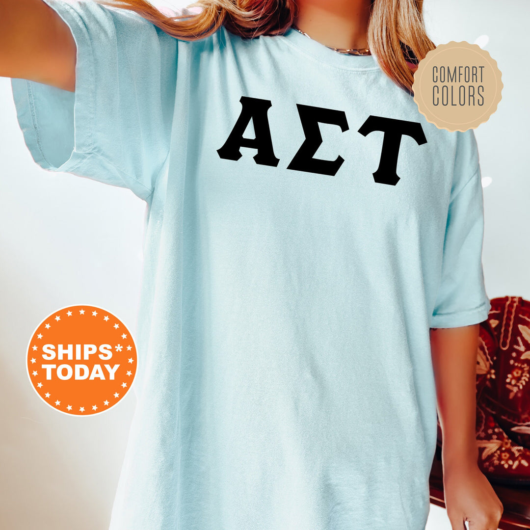 Alpha Sigma Tau Super Simple Sorority T-Shirt | Sorority Letters | Greek Letters Shirt | Big Little Gift | Comfort Colors Shirt _ 5644g