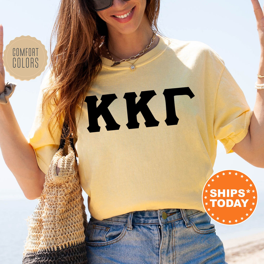Kappa Kappa Gamma Super Simple Sorority T-Shirt | Kappa Sorority Letters | Greek Letters | Big Little Gift | Comfort Colors Shirt _ 5654g