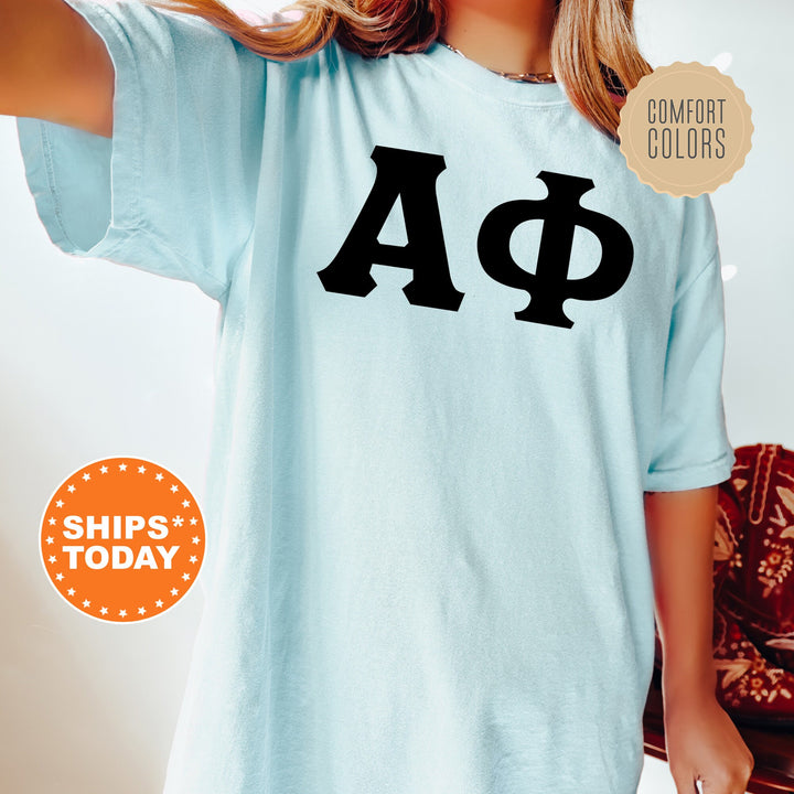 Alpha Phi Super Simple Sorority T-Shirt | APHI Sorority Letters | Alpha Phi Greek Letters | Big Little Gift | Comfort Colors Shirt _ 5642g