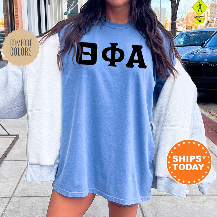 Theta Phi Alpha Super Simple Sorority T-Shirt | Theta Phi Sorority Letters | Greek Letters | Big Little Gift | Comfort Colors Shirt _ 5661g