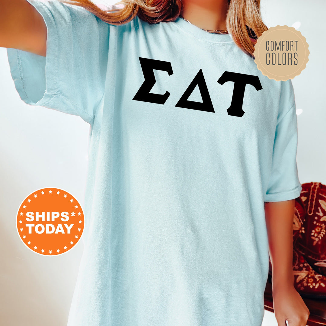 Sigma Delta Tau Super Simple Sorority T-Shirt | Sig Delt Sorority Letters | Greek Letters | Big Little Gift | Comfort Colors Shirt _ 5658g