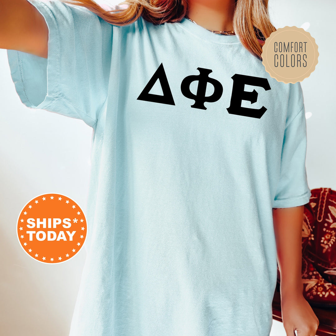 Delta Phi Epsilon Super Simple Sorority T-Shirt | DPHIE Sorority Letters | Greek Letters | Big Little Gift | Comfort Colors Shirt _ 5649g
