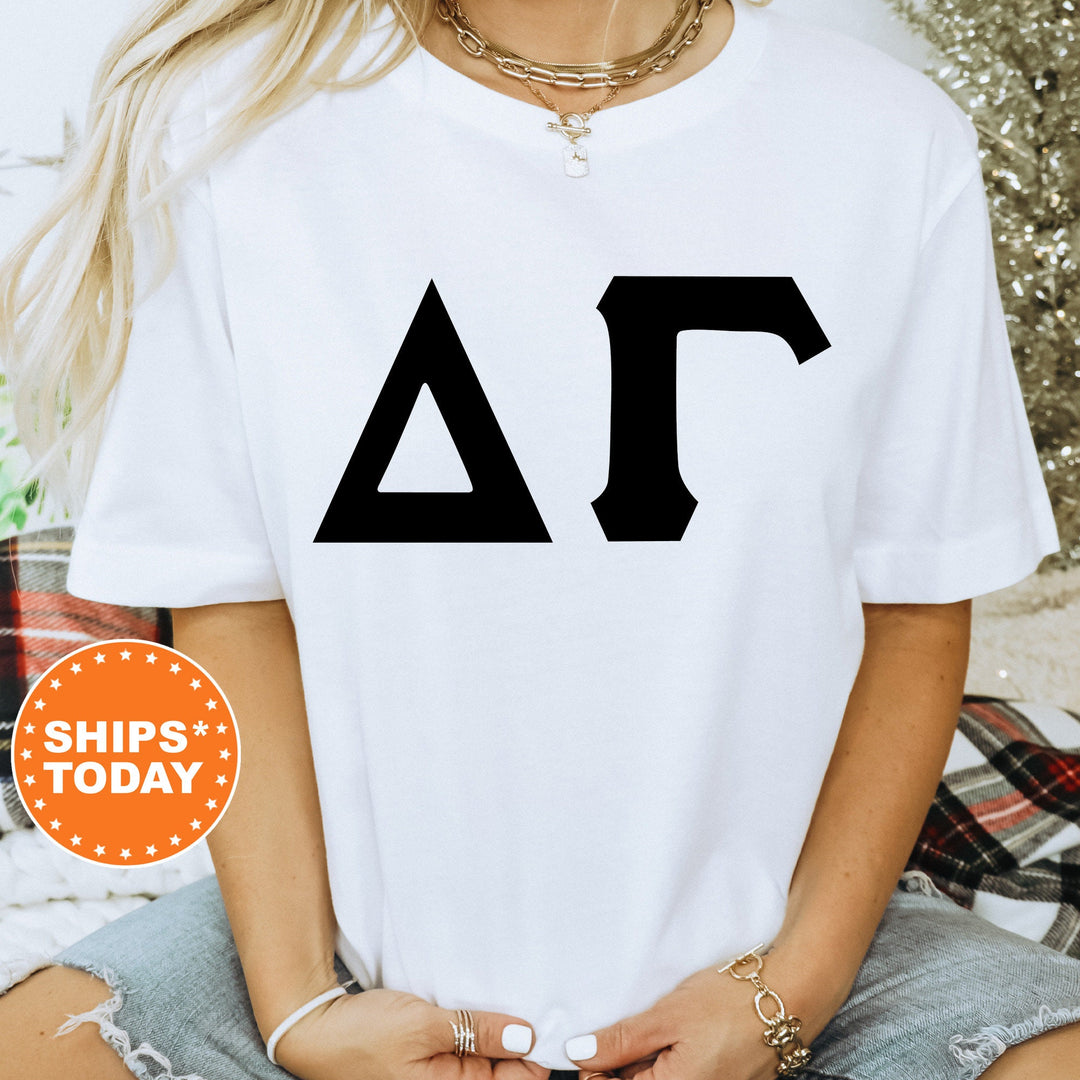 Delta Gamma Super Simple Sorority T-Shirt | Dee Gee Sorority Letters | Greek Letters Shirt | Big Little Gift | Comfort Colors Shirt _ 5648g