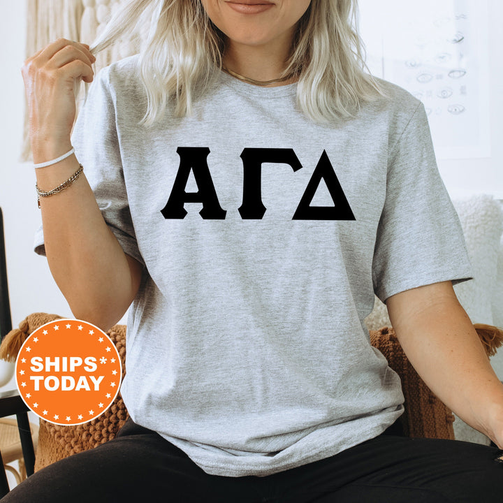 Alpha Gamma Delta Super Simple Sorority T-Shirt | Alpha Gam Sorority Letters | AGD Greek Letters | Big Little Gift | Comfort Colors _ 5640g