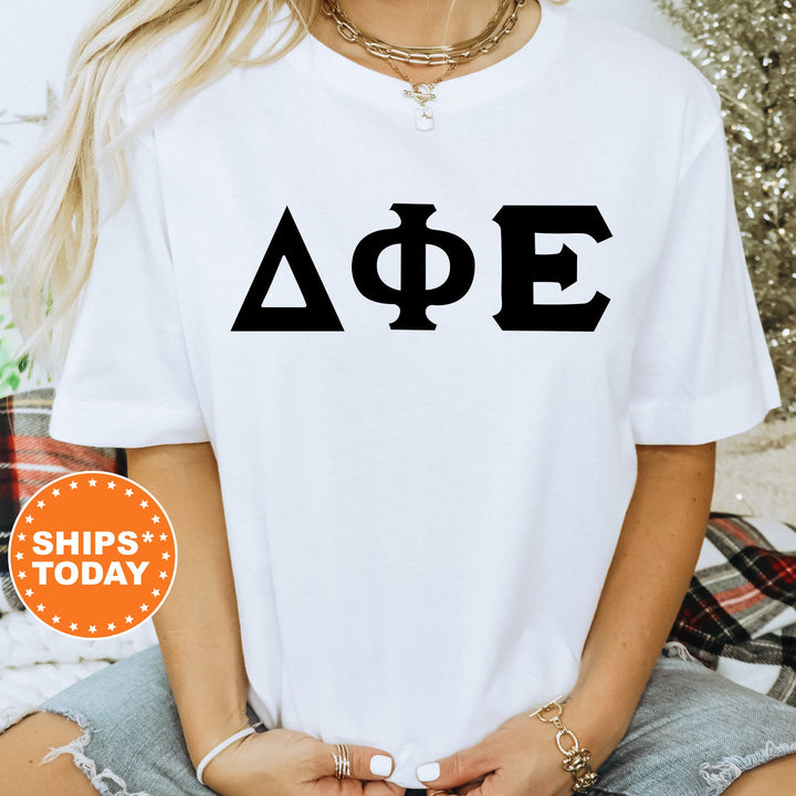 Delta Phi Epsilon Super Simple Sorority T-Shirt | DPHIE Sorority Letters | Greek Letters | Big Little Gift | Comfort Colors Shirt _ 5649g