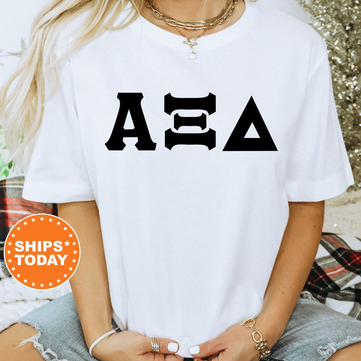 Alpha Xi Delta Super Simple Sorority T-Shirt | AXID Sorority Letters | Alpha Xi Greek Letters | Big Little Gift | Comfort Colors _ 5645g