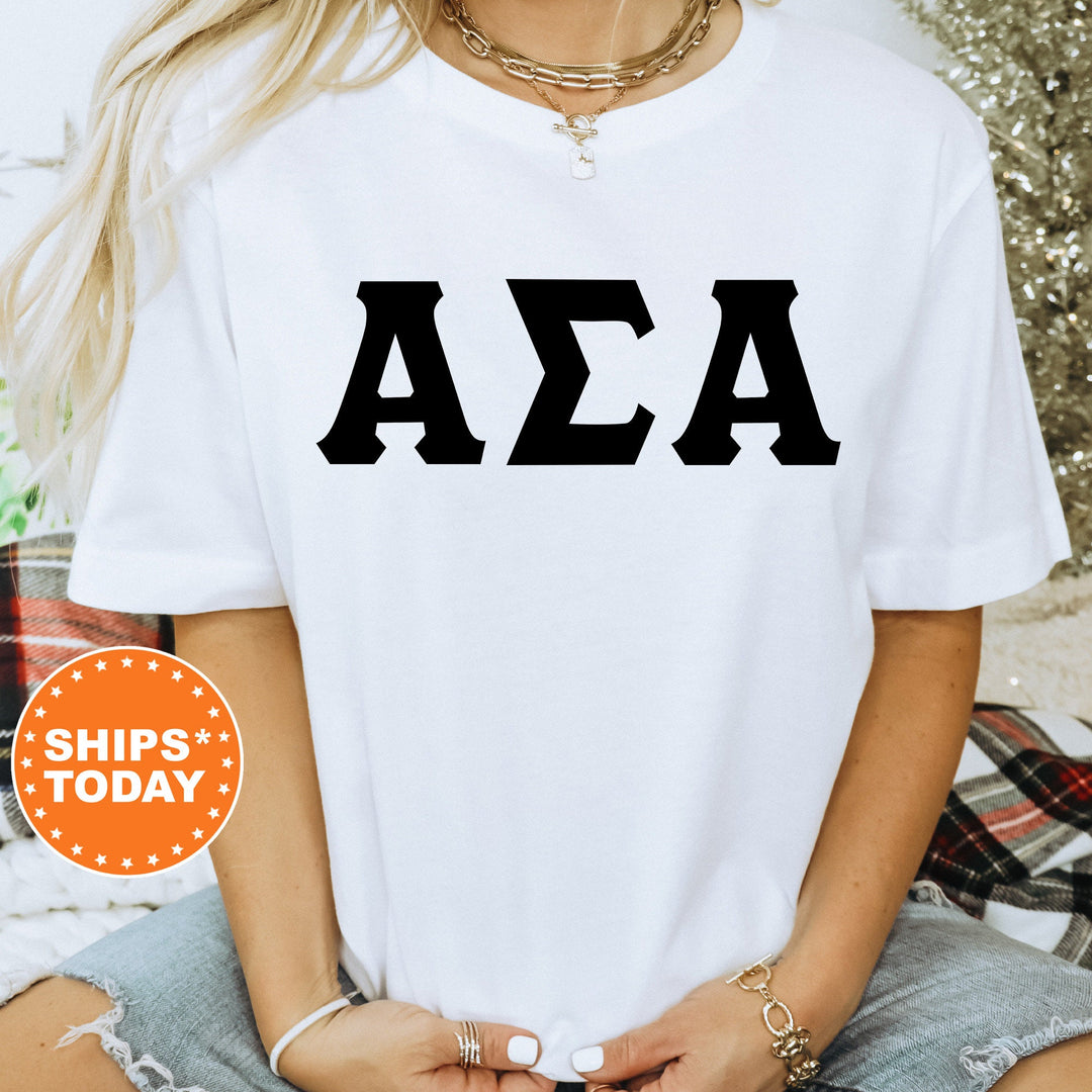 Alpha Sigma Alpha Super Simple Sorority T-Shirt | Sorority Letters | Greek Letters Shirt | Big Little Gift | Comfort Colors Shirt _ 5643g