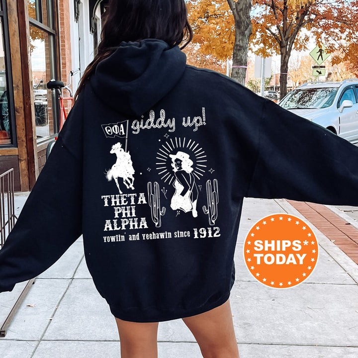 Theta Phi Alpha Western Theme Sorority Sweatshirt | Theta Phi Cowgirl Sweatshirt | Big Little Sorority Apparel | Country Sweatshirt