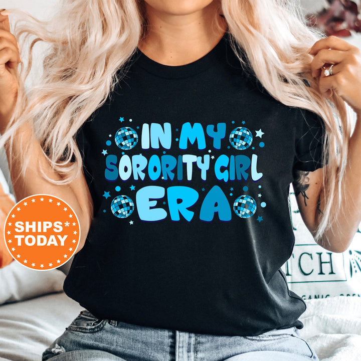 In My Sorority Girl Era | Sorority Girl Blue Disco Sorority T-Shirt | Comfort Colors Shirt | Big Little Reveal Gift | Sorority Merch _ 503