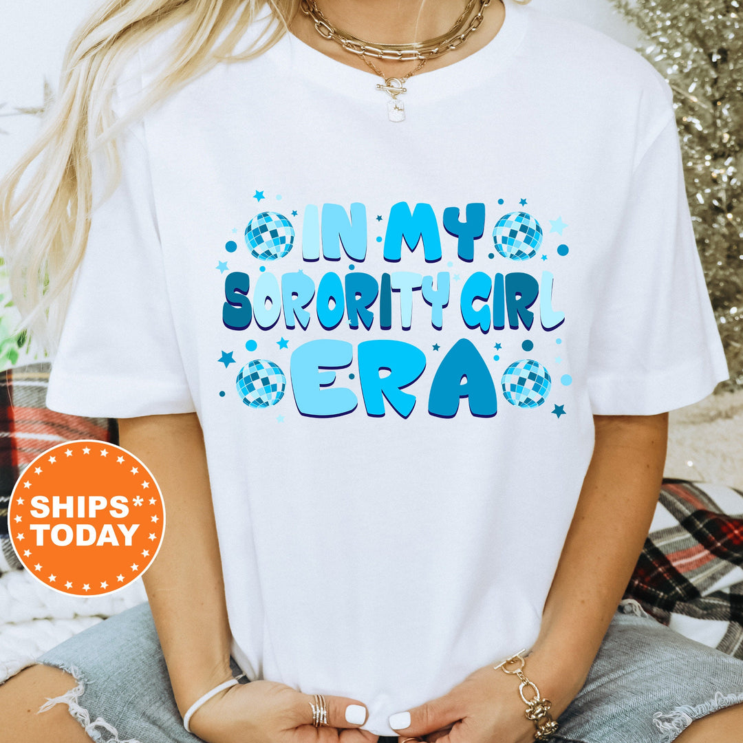 In My Sorority Girl Era | Sorority Girl Blue Disco Sorority T-Shirt | Comfort Colors Shirt | Big Little Reveal Gift | Sorority Merch _ 503