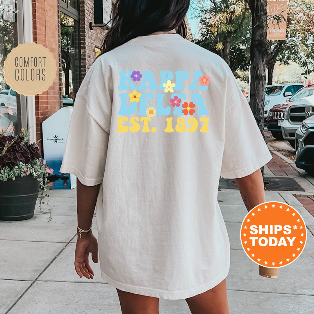 Kappa Delta Bright Buds Sorority T-Shirt | Kappa Delta Comfort Colors Shirt | Big Little Sorority Reveal | Trendy Floral Shirt _ 13570g