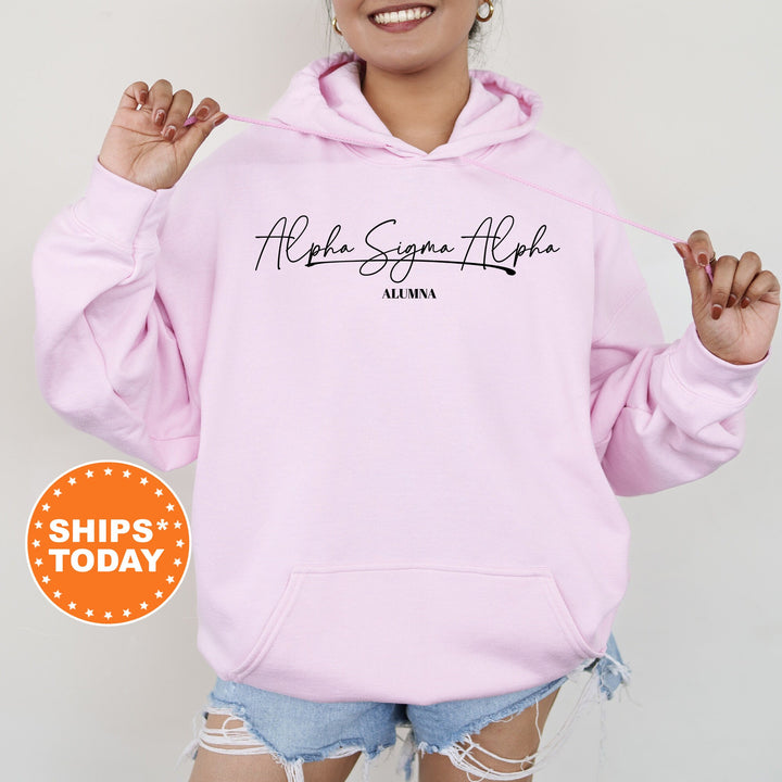 Alpha Sigma Alpha  Alumna Cursive Sorority Sweatshirt | Alumni Sweatshirt | Sorority Alumna Crewneck | College Greek Apparel _ 7260g