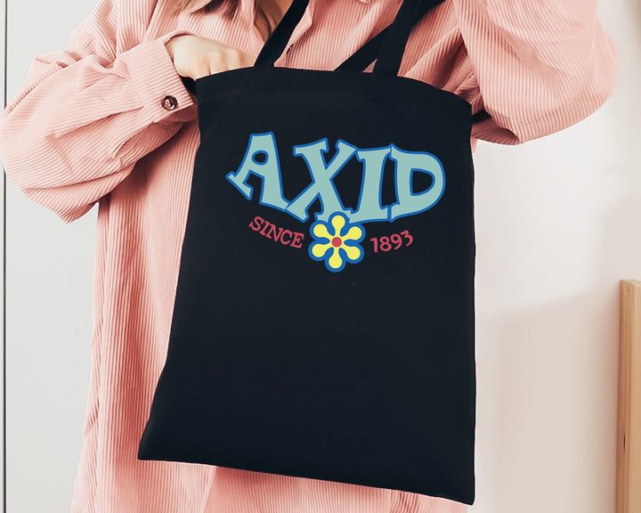 Alpha Xi Delta Outlined In Blue Sorority Tote Bag | Alpha Xi Beach Bag | AXID College Sorority Laptop Bag | Canvas Tote Bag _ 15347g