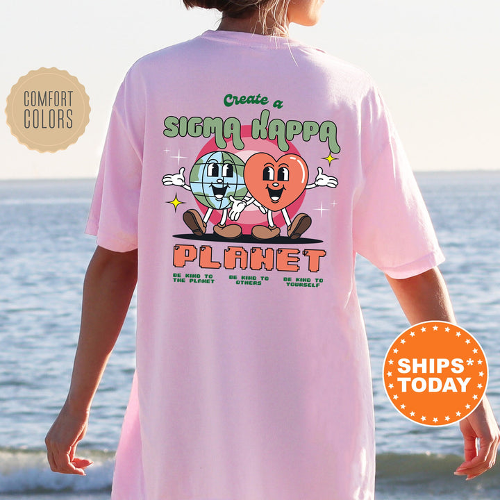 Create A Sigma Kappa Planet | Sigma Kappa CosmoGreek Sorority T-Shirt | Sig Kap Comfort Colors Shirt | Big Little Sorority Gifts _ 16506g