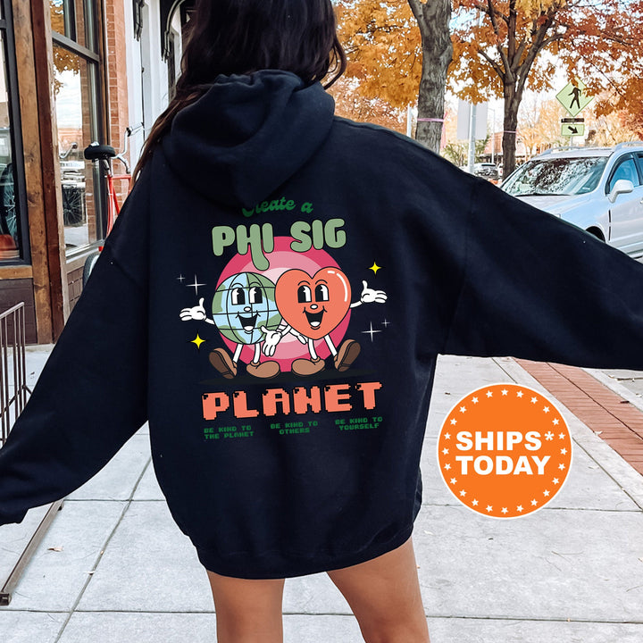 Create A Phi Sig Planet | Phi Sigma Sigma CosmoGreek Sorority Sweatshirt | Sorority Hoodie | Big Little Reveal Gift | Greek Apparel