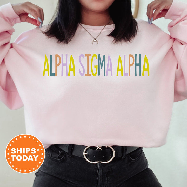 Alpha Sigma Alpha Uniquely Me Sorority Sweatshirt | ASA Colorful Letters Sweatshirt | Sorority Hoodie | Big Little Reveal Gift _ 5816g