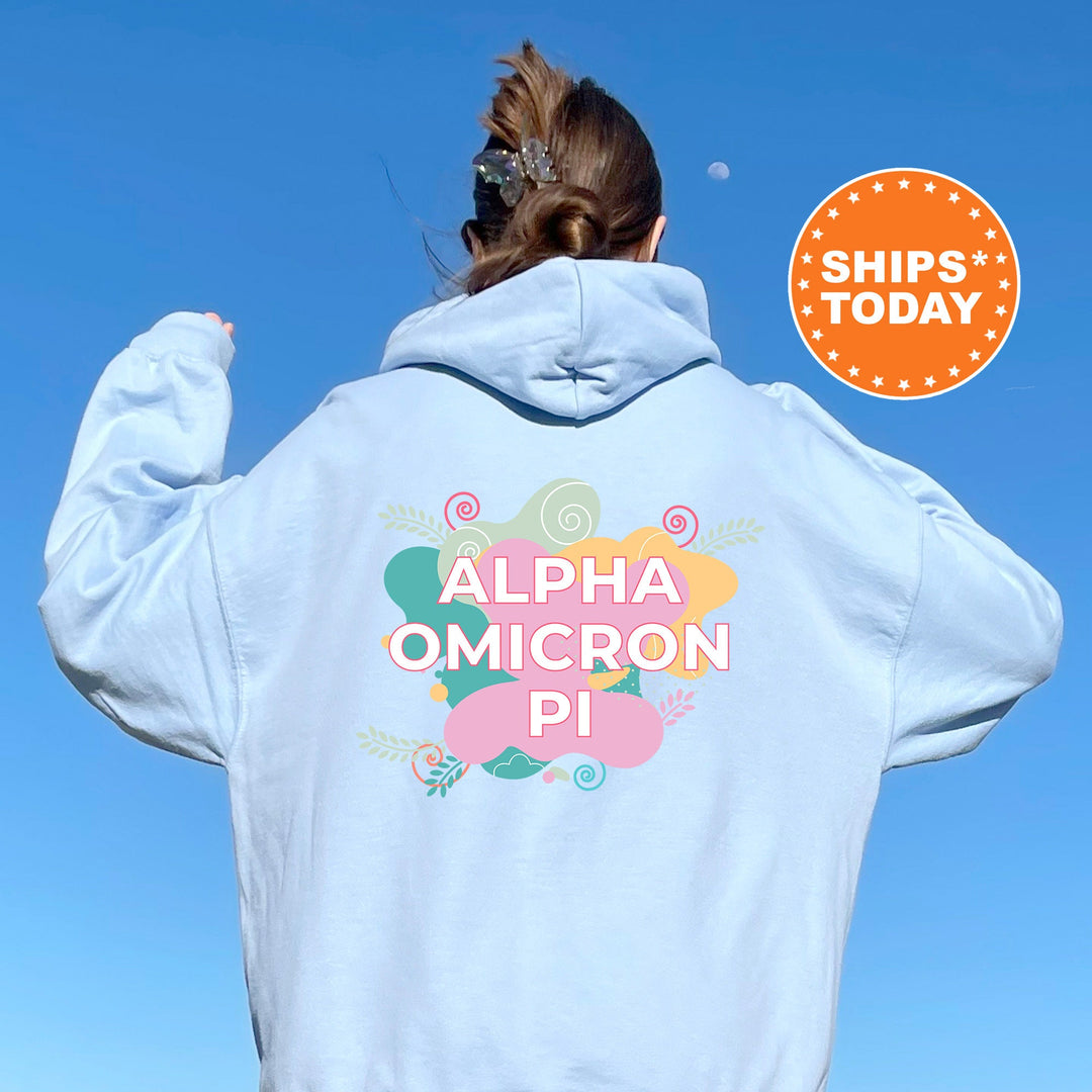 Alpha Omicron Pi Pink Floral Sorority Sweatshirt | Trendy Alpha O Sweatshirt | Greek Apparel | Big Little Reveal | Sorority Gifts _ 12721g