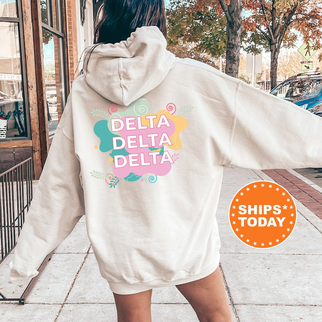 Delta Delta Delta Pink Floral Sorority Sweatshirt | Trendy Tri Delta Sweatshirt | Greek Apparel | Big Little Reveal | Sorority Gift _ 12727g