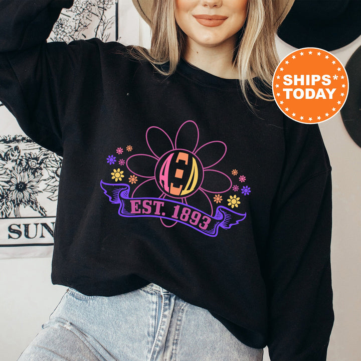 Alpha Xi Delta Floral Greek Letters Sorority Sweatshirt | AXID Comfy Sweatshirt | Alpha Xi Sorority Letters | Big Little Gift _ 16933g