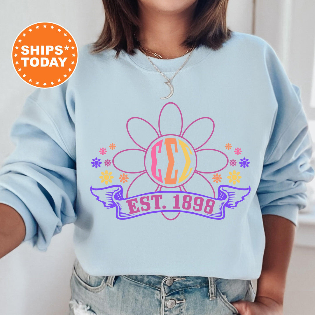 Sigma Sigma Sigma Floral Greek Letters Sorority Sweatshirt | Tri Sigma Comfy Sweatshirt | Sorority Letters | Big Little Reveal Gift _ 16948g