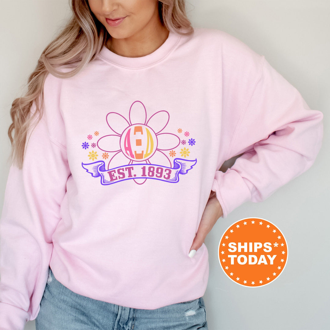 Alpha Xi Delta Floral Greek Letters Sorority Sweatshirt | AXID Comfy Sweatshirt | Alpha Xi Sorority Letters | Big Little Gift _ 16933g