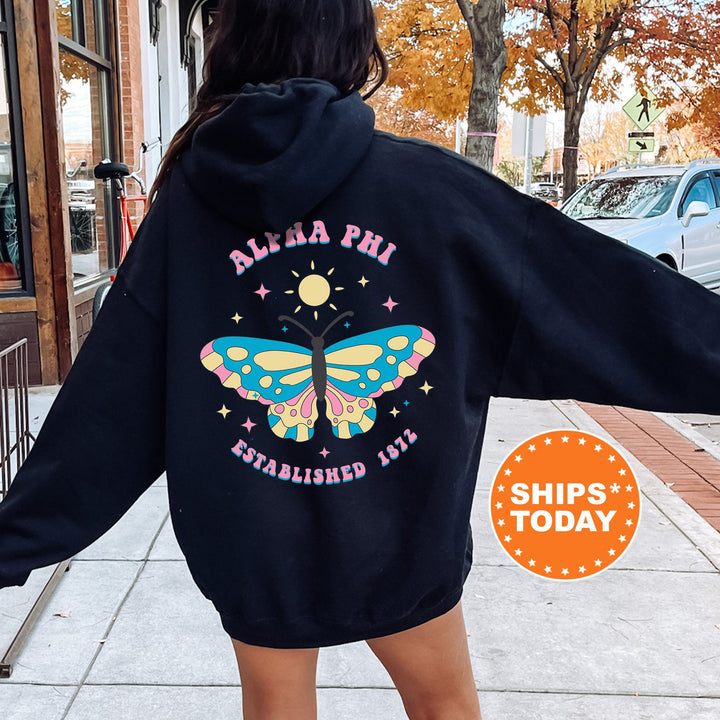 Alpha Phi Twinklewings Sorority Sweatshirt | APHI Butterfly Sweatshirt | Big Little Sorority Gift | Trendy Custom Greek Apparel _  12618g