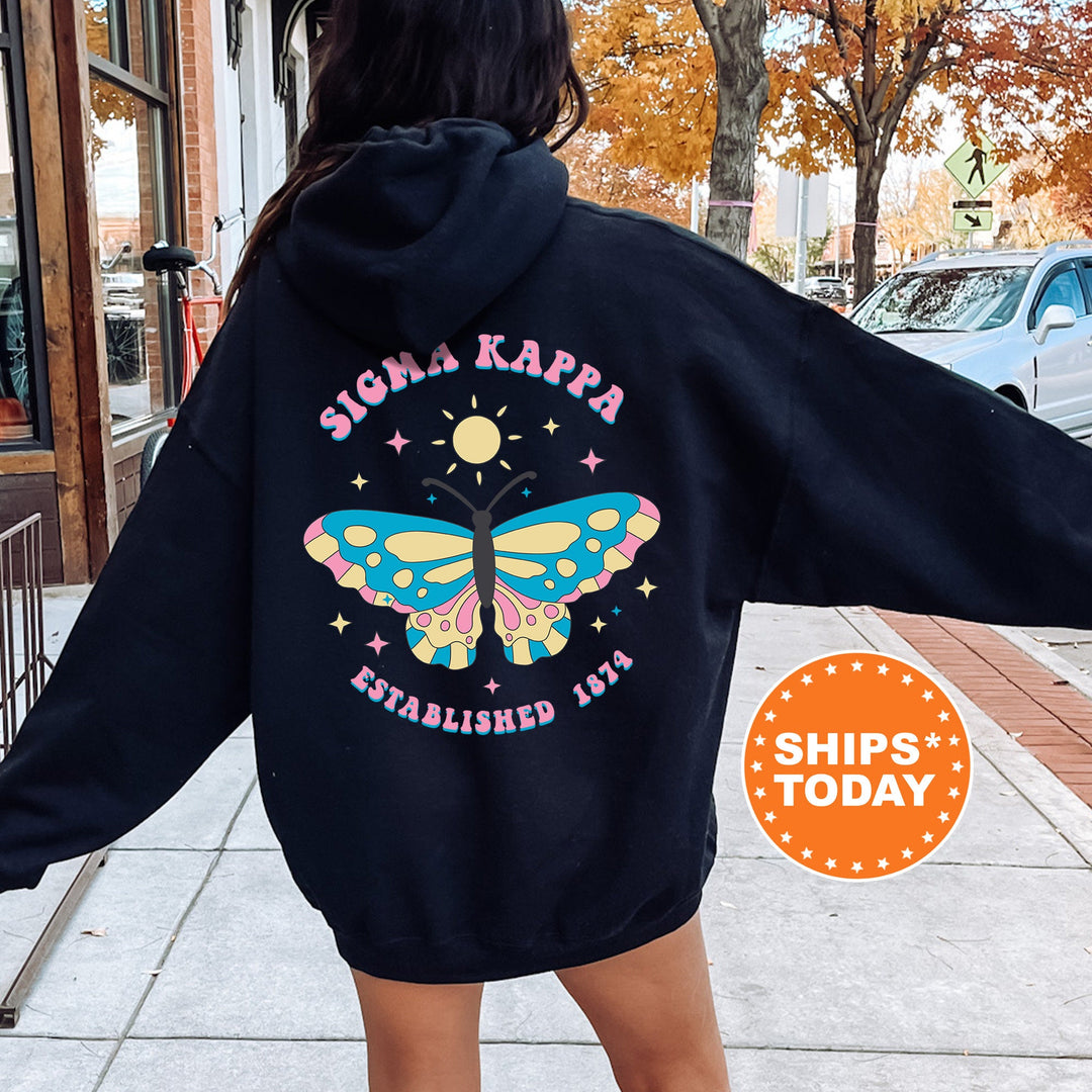 Sigma Kappa Twinklewings Sorority Sweatshirt | Sig Kap Butterfly Sweatshirt | Big Little Sorority Gift | Custom Greek Apparel _  12635g