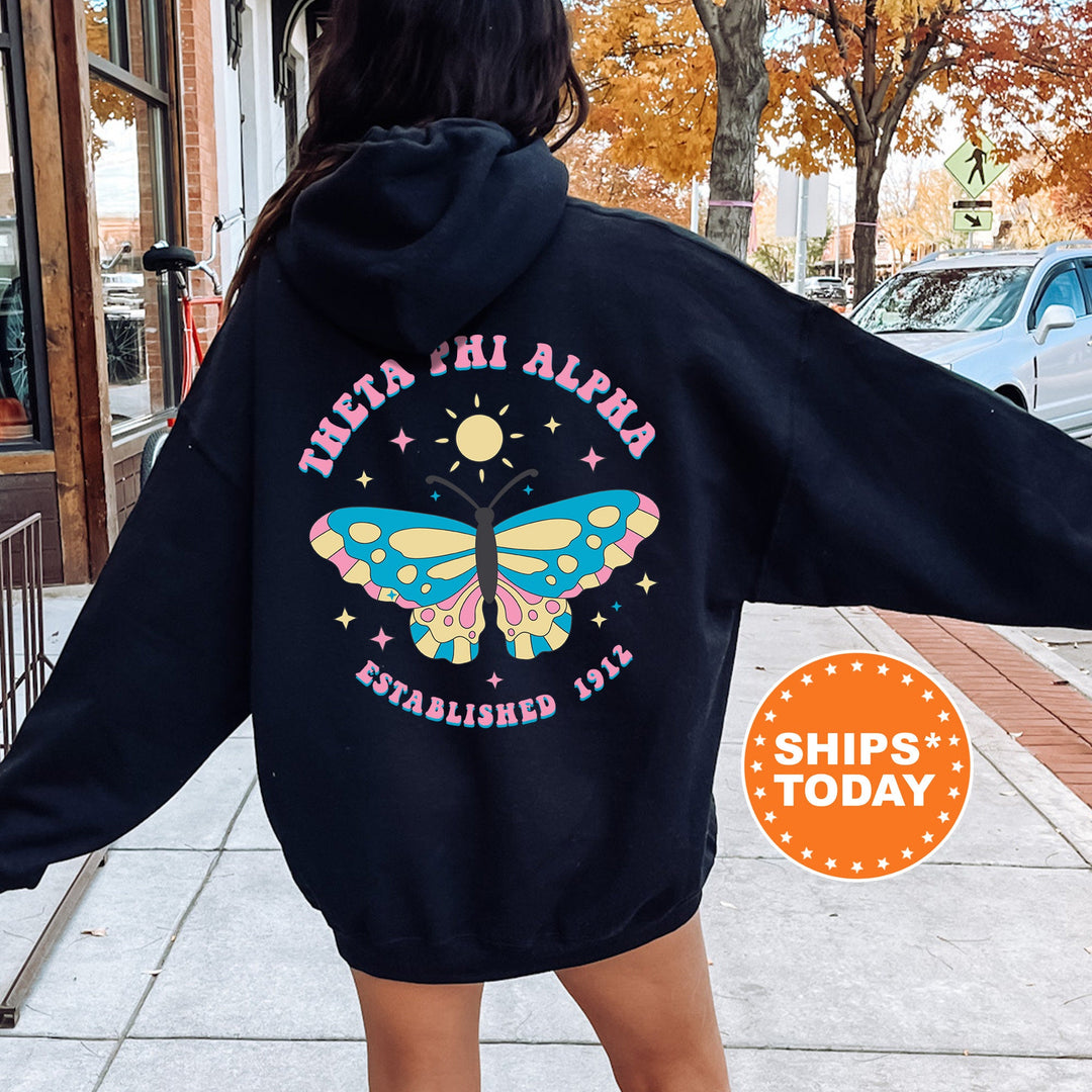 Theta Phi Alpha Twinklewings Sorority Sweatshirt | Theta Phi Butterfly Sweatshirt | Big Little Sorority | Custom Greek Apparel _  12637g