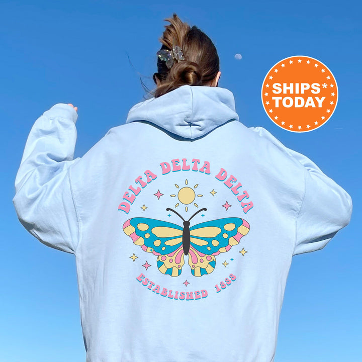 Delta Delta Delta Twinklewings Sorority Sweatshirt | Tri Delta Butterfly Sweatshirt | Big Little Gift | Custom Greek Apparel _  12623g