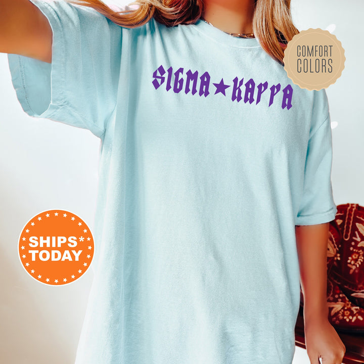 Sigma Kappa Rock n Roll Sorority T-Shirt | Sigma Kappa Greek Life Shirt | Big Little Sorority Gift | Trendy Comfort Colors Shirt _ 5607g
