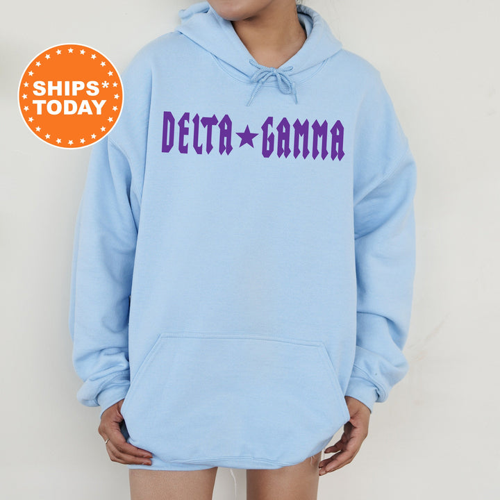 Delta Gamma Rock N Roll Sorority Sweatshirt | Dee Gee Greek Sweatshirt | Sorority Merch | Big Little Reveal Gift | College Apparel _ 5596g