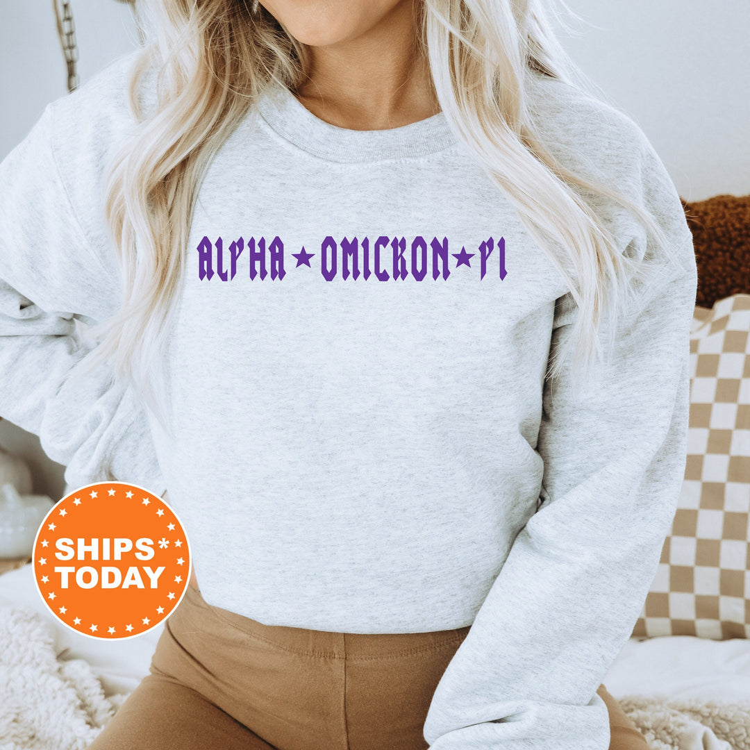 Alpha Omicron Pi Rock N Roll Sorority Sweatshirt | Alpha O Greek Sweatshirt | Sorority Merch | Big Little Gift | College Apparel _ 5589g