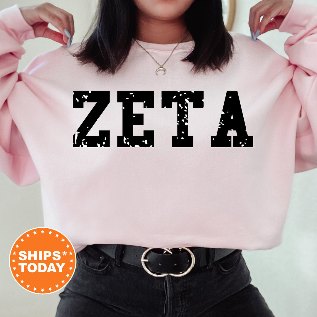 Zeta Tau Alpha Twin Dotted Sorority Sweatshirt | Zeta Greek Sweatshirt | Sorority Apparel | ZETA Big Little Gift | Sorority Merch _ 7305g