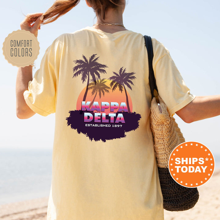 Kappa Delta Palmscape Sorority T-Shirt | Kappa Delta Beach Shirt | Big Little Recruitment Gift | Comfort Colors | Sorority Apparel _ 14190g