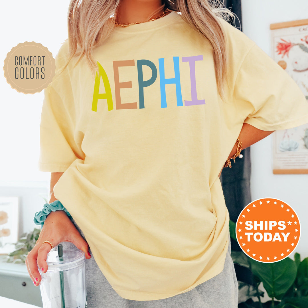 Alpha Epsilon Phi Uniquely Me Sorority T-Shirt | AEPhi Sorority Letters | Comfort Colors Shirt | Big Little Recruitment Gift _ 5812g