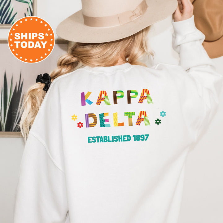 Kappa Delta Paper Letters Sorority Sweatshirt | Kay Dee Trendy Sweatshirt | Greek Apparel | Big Little Reveal | Sorority Gift