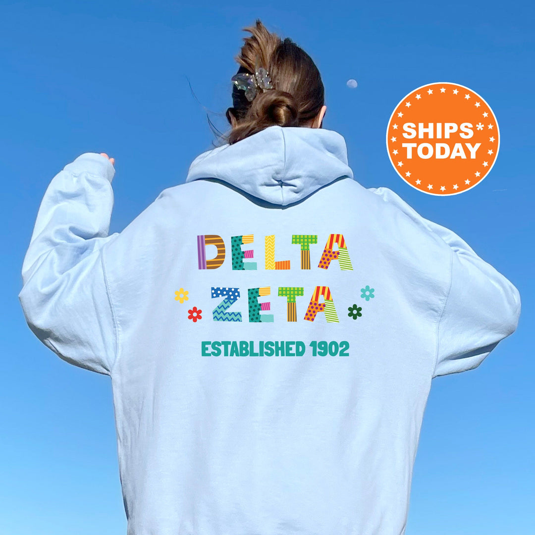 Delta Zeta Paper Letters Sorority Sweatshirt | Dee Zee Trendy Sweatshirt | Greek Apparel | Big Little Reveal | Sorority Gift
